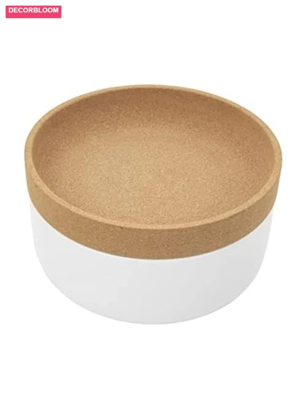 Large 2-Compartment Produce Bowl with Cork Lid Extends Freshness